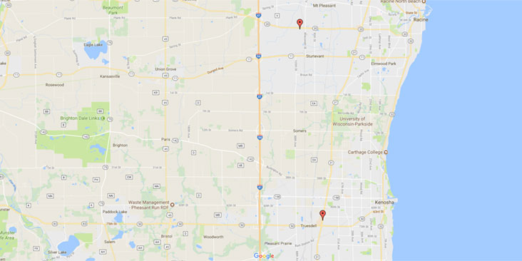 Dental Associates' southern Wisconsin dental clinic locations.