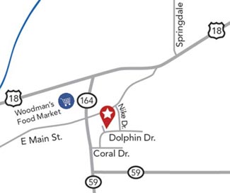 Map of Dental Associates' Waukesha dentist clinic.