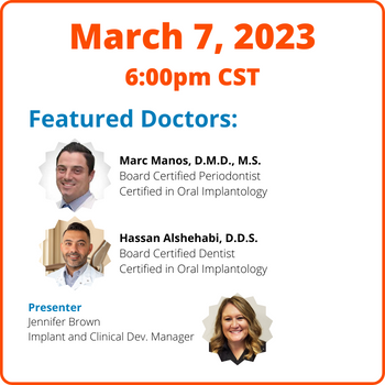 Dental Implant Seminar on March 7th, 2023 featuring Dr. Marc Manos