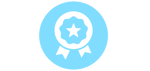 An expertise badge on a blue background