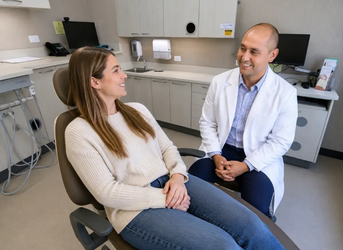 general dentist consulting a patient in dental chair